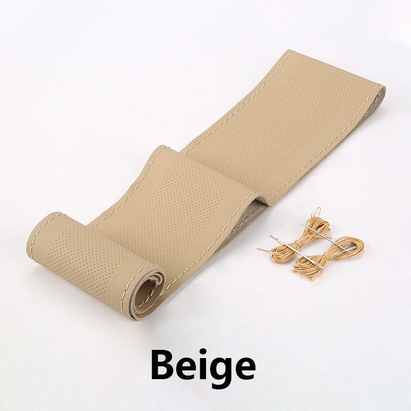 38 cm Auto-Lenkradbezug, Nadeln und Flechtfaden, Kunstleder-Flechtbezug, DIY, weich, rutschfest, Auto-Innenraum