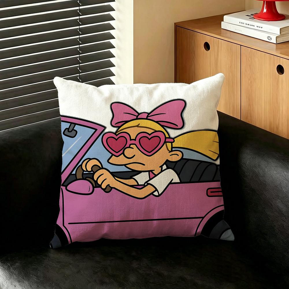 Cartoon HHey AArnold Kussenhoes Creatieve kussenslopen voor interieurdecoratie kantoor woonkamer huis Auto heet