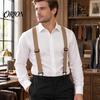 Adjustable Elastic Suspenders Hidden for Men, Y-Back Under Clothing Braces, 1.6 Inch Wide Comfortable Shoulder Straps Elastic, 3 Hook Clips,