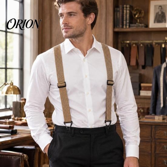 Adjustable Elastic Suspenders Hidden for Men, Y-Back Under Clothing Braces, 1.6 Inch Wide Comfortable Shoulder Straps Elastic, 3 Hook Clips,