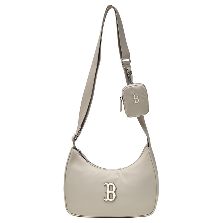 

MLB Classic Minimalist Silver Accessories Nylon Crossbody Shoulder Bag Unisex bags Light-Beige 3ACRB045N-43SAS Basic Set (Bag)
