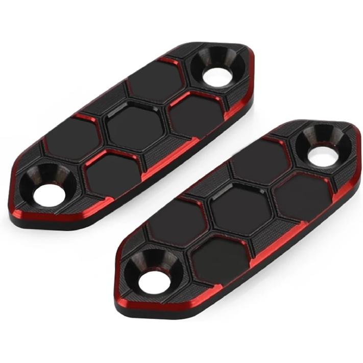 Motorcycle Rear View Mirror Hole Cap Block Off Base Plates Cover Decorative Compatible with Ninja 650 300 400 500 ZX-6R ZX-4RR ZX4R(Red)