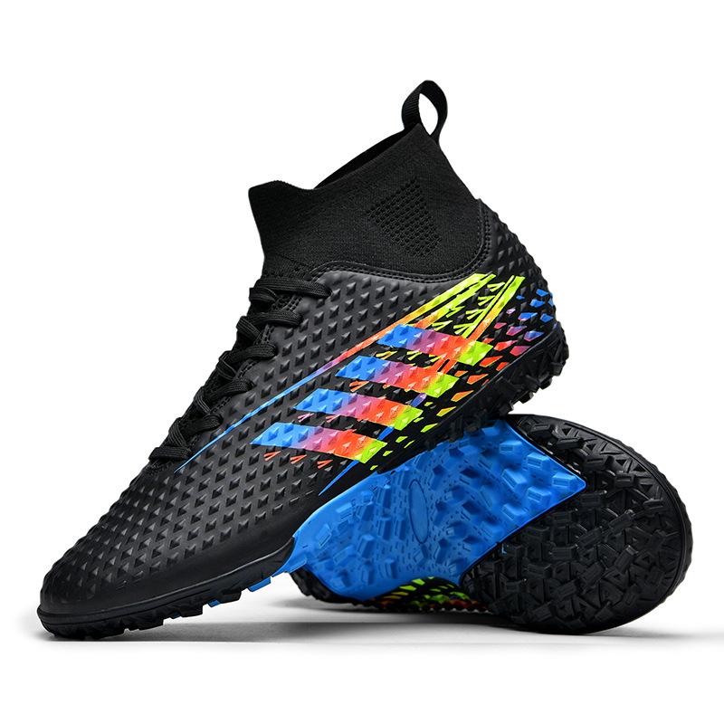 High-top football shoes artificial turf AG long nails tf broken nails shoes men and women children and adolescents students training shoes
