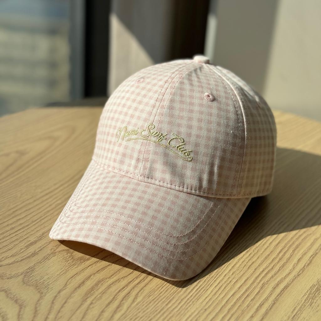 New plaid soft-top baseball cap for men and women with letter embroidery, spring and summer versatile, face-slimming, sun protection cap
