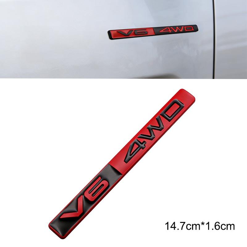 3D Metal v6 AWD Car Body Sticker For Toyota off-road vehicle FJ Land Cruiser Domineering Modification Accessoriess J33