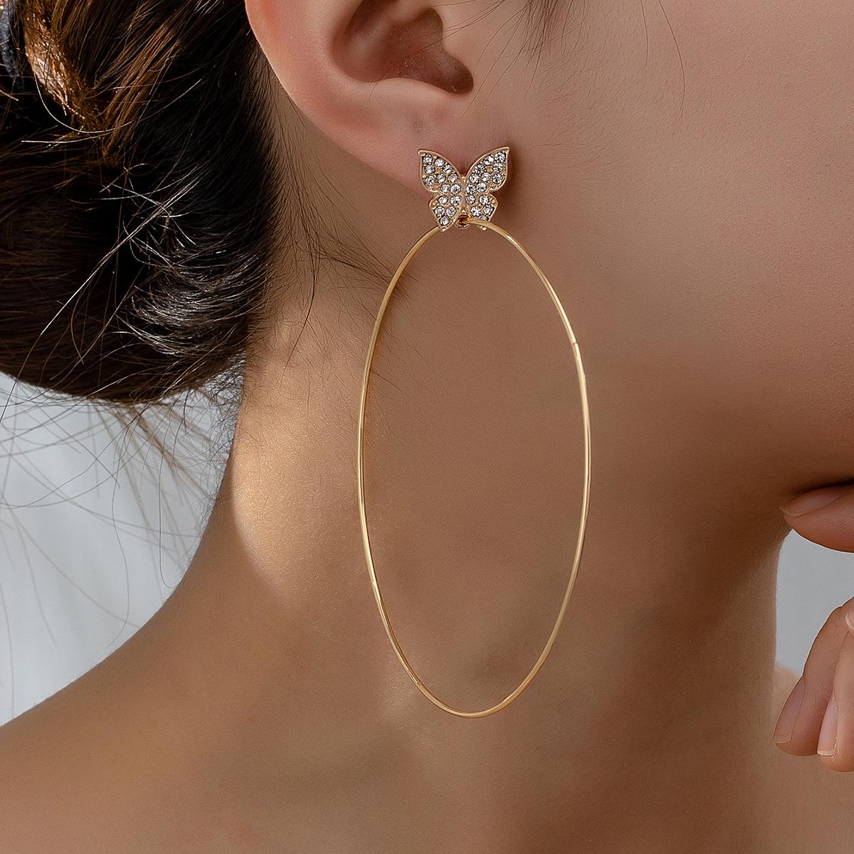Elegant Personalized Diamond Butterfly Earrings for Women