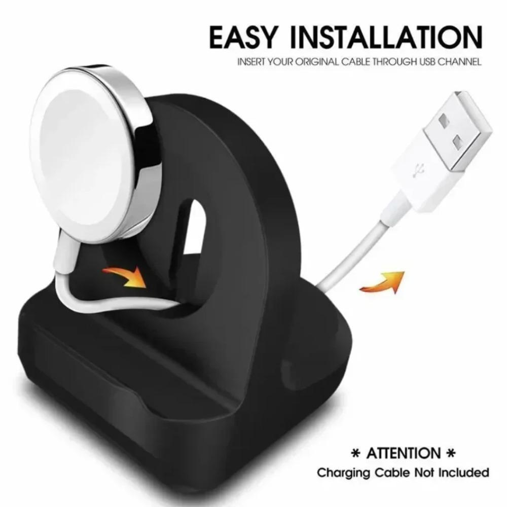 Silicone Watch Wireless Charger Stand Protective Cover For Apple Watch iWatch Desktop Chaeging Base Holder For Home Office Use