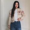 New Arrivals Open Run Nordic Snowflake Rudolf Deer Cardigan High Neck Crop Zip