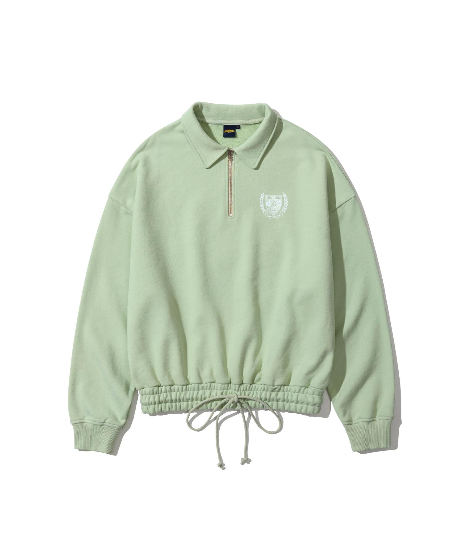 Oioi Collection New Varsity Logo Half Zipup [Light Green] L