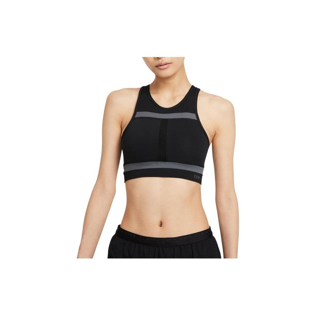 Nike Dri-Fit Medium Support One-Piece Padded Sports Bra Women Underwear Black Iron-Gray DD1102-010