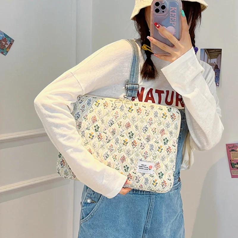 Flower Pattern Laptop Sleeve Case Bags for Macbook Air Pro 11 13 14Inch Cover for Ipad Pro 11 12.9 Laptop Bag Makeup Pouch