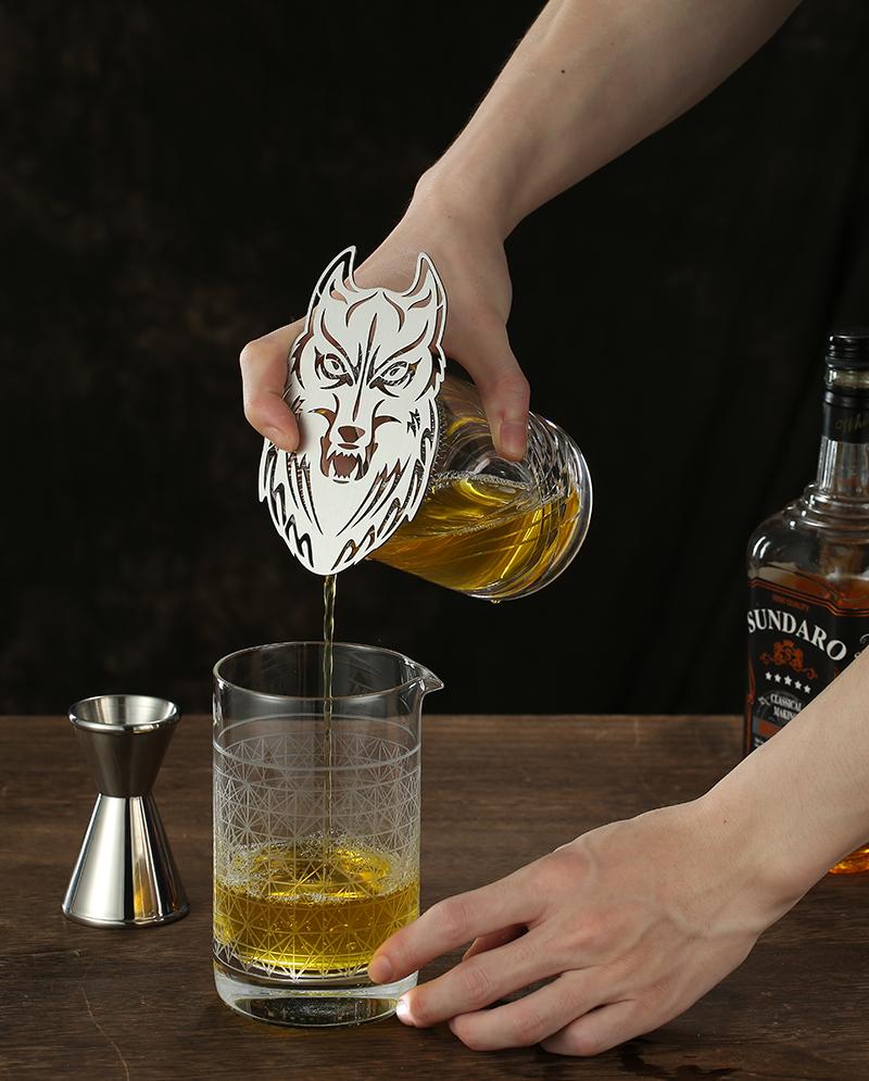 Creative Wolf Shape Bar Cocktail Strainer Hawthorne Strainer Stainless Steel Bar Tool