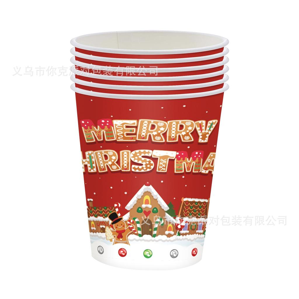 Christmas Paper Plates, Party Tableware, Disposable Paper Cups, Tissues, Tablecloths, Holiday Party Tableware
