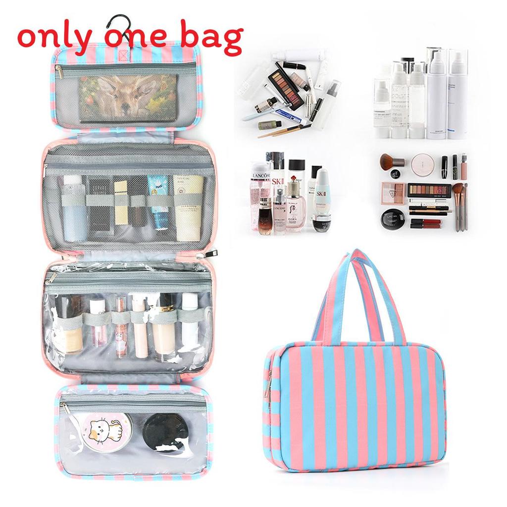 

Travel Toiletry Bag With Wet And Dry Separation For Cosmetics And Makeup Storage Blue Pink