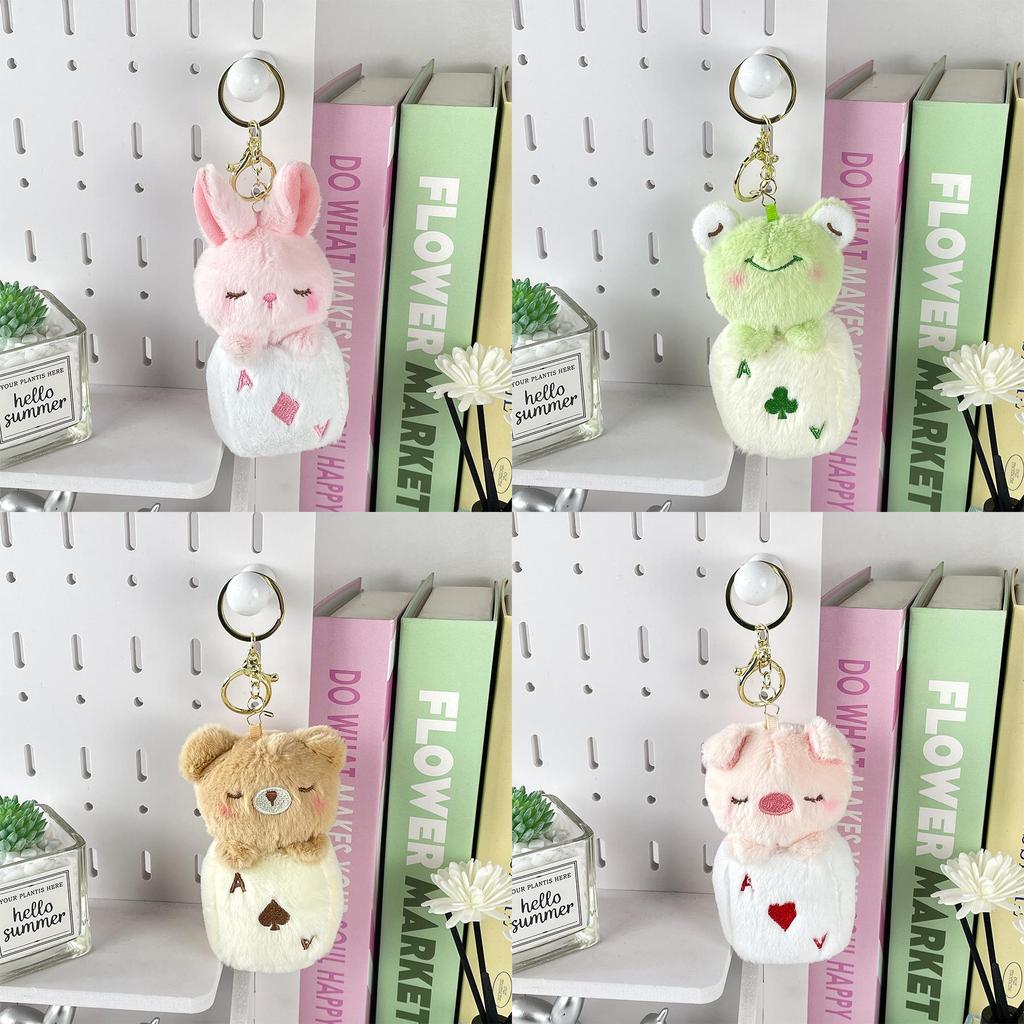 Soft Animal Plush Keyring With Cartoon Style For Travel And School Use