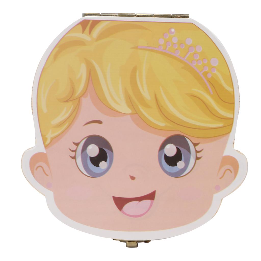 Baby Wooden Tooth Box Individual Holes Primary Teeth Organizer English Kids Keepsake BoxGirl