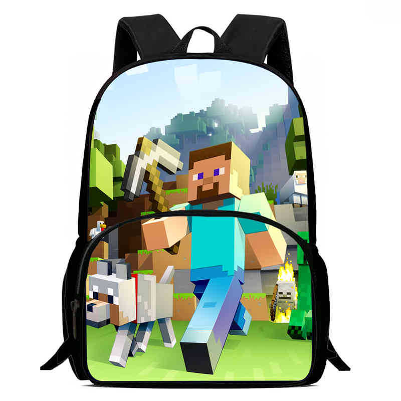 Minecraft Printed Backpack Children'S Elementary School Bag