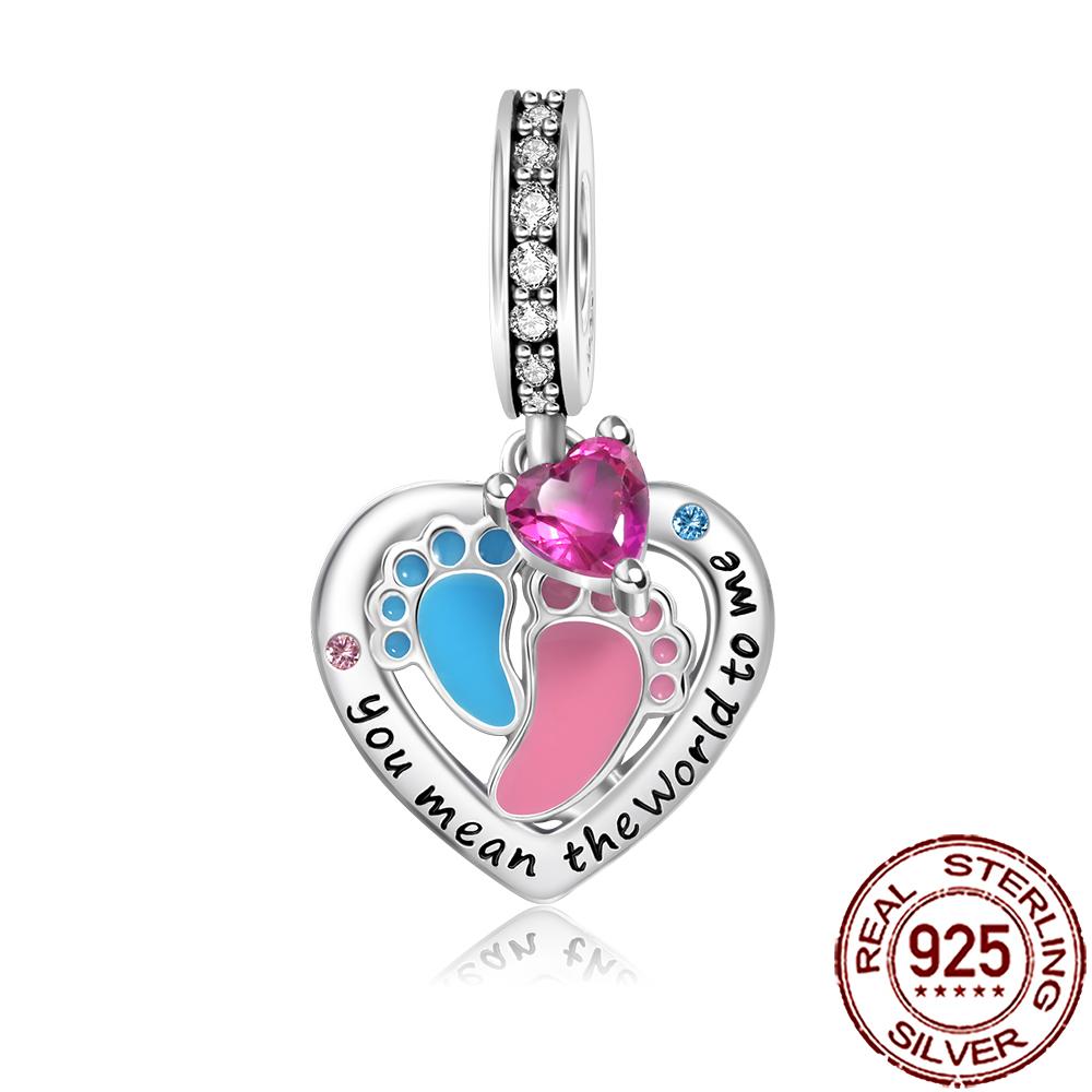 New Charms Copper Sparkling Mum Mother Family Love Heart Beads Fit Original Bracelet Necklace Diy Jewelry