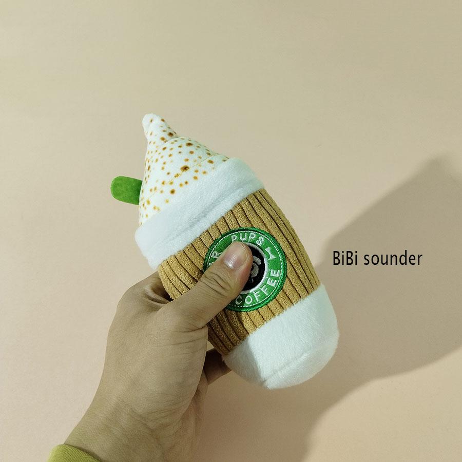 Animale Domestico Cane Gatto Peluche Masticabile Squittente Giocattolo per Cani Design Tazza da Caffè Pile Durevole Masticazione Interattivo Giocattolo Molare per Animali Domestici Gioco Accessori per Cani