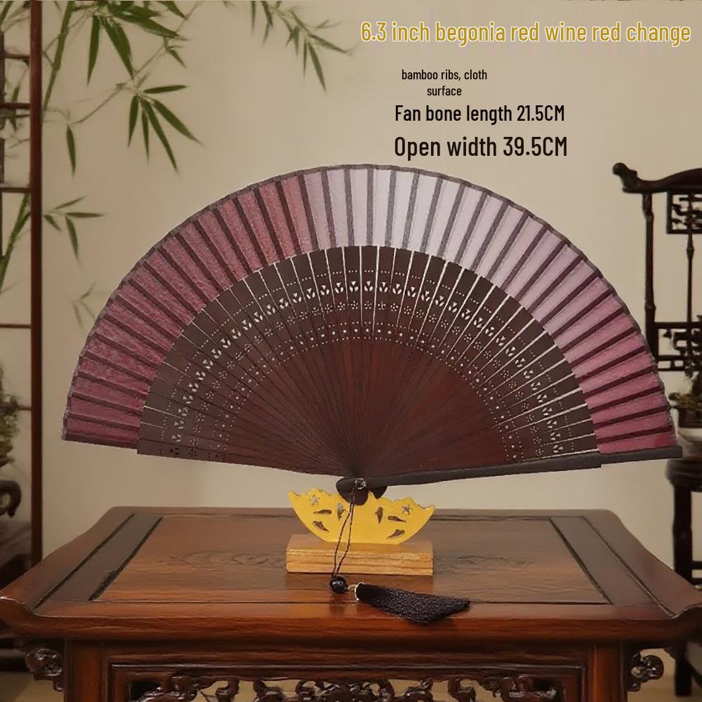 Classic Black Bamboo Folding Fan - Chinese Style Mosquito Repellent for a Cool Summer Breeze