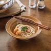 Retro Niche Straw Hat Bowl Home Restaurant Japanese Noodle Bowl Coarse Pottery Tableware Bowl Vegetable Bowl Big Soup Bowl Salad Bowl