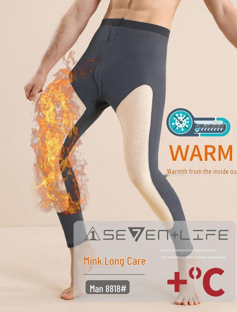 Men's and Women's High Waist Winter Velvet Lined Pants: Thickened Knee Pads, Warm Cotton Wool Base Layer, Autumn Thread, Silk Touch.