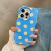 Cute Glossy Polka Dots Phone Case for iPhone 17 Air 16 15 14 13 Pro Max Lovely Shockproof Protective Wave Edges Back Cover