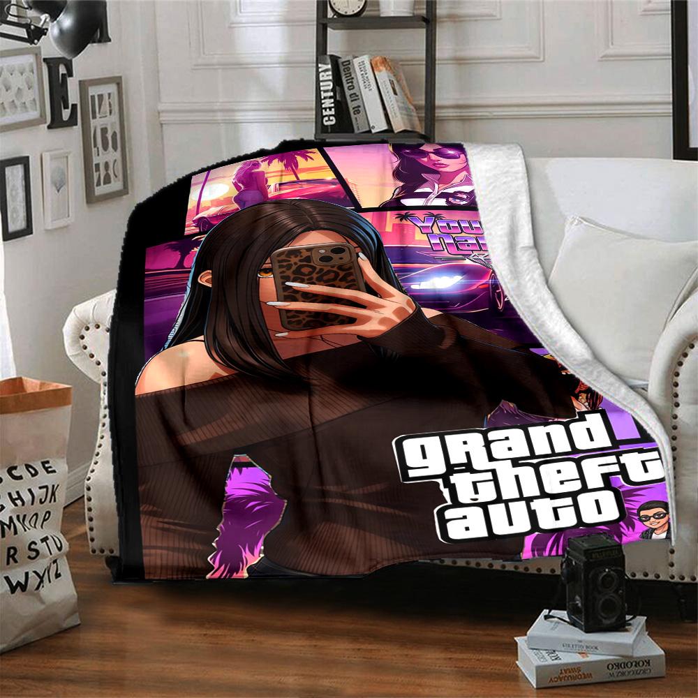 Grand Theft Auto Customize Your Name Blanket Gift Personalized Blanket Warmthful Decor Throw For Office Bedding Chair Home Decor for All Occasions
