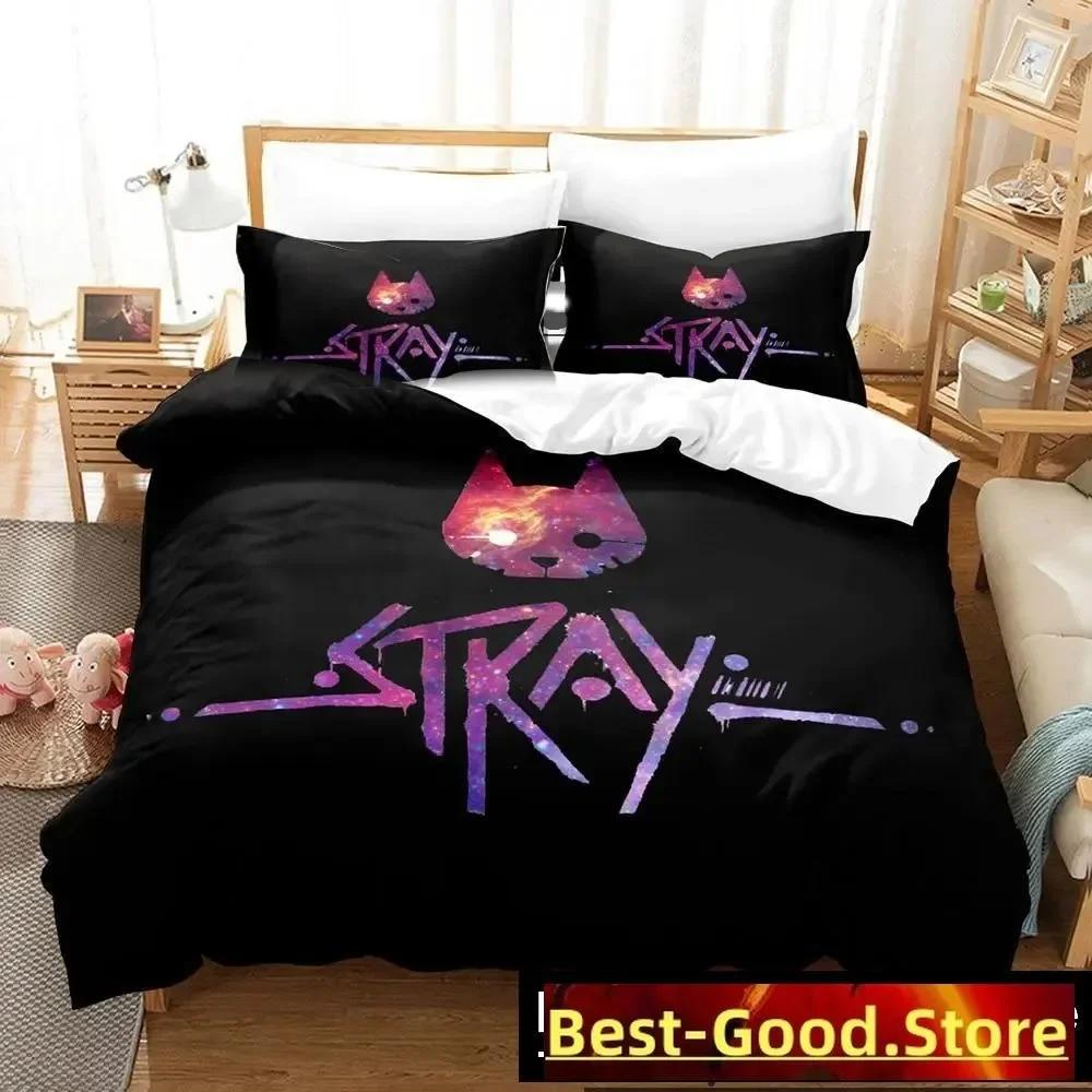 Fashion Stray Game Cat Momo Bedding Set Printed Bed Set With Pillowcase Bed Duvet Cover Soft Single Double Queen Super King Size