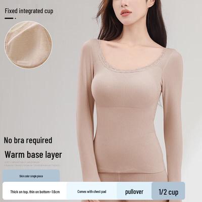 Duocingmao Women's U-Neck Sleeveless Thermal Top with Silk Lining