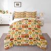 Autumn Patchwork Design Bedding set with Pumpkins Bedding set (1 duvet cover, 2 pillowcases, duvet not included).