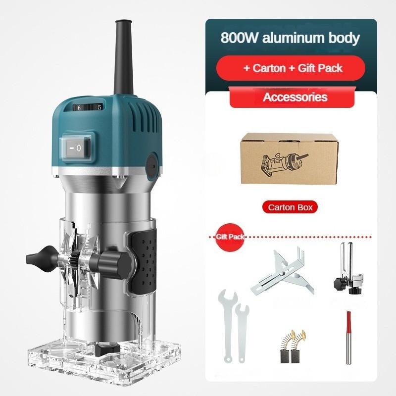800W High Power Electric Edge Trimmer 6-speed Adjustable Wood Slotting Machine DIY Woodworking Carving Power Tools