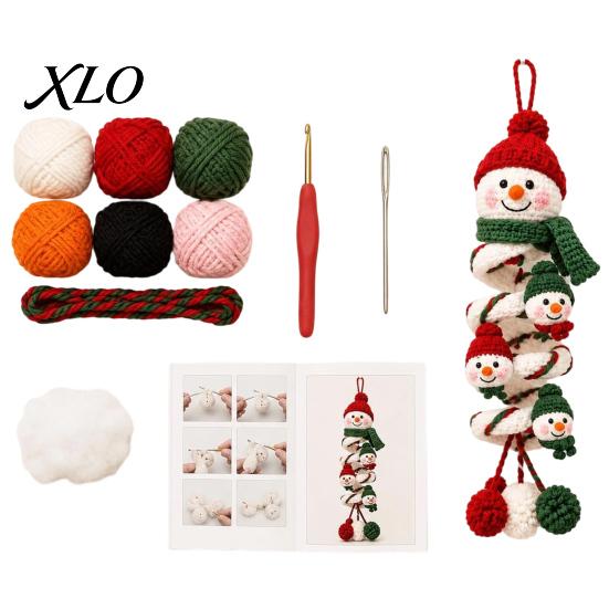 Personalized Handmade Keepsakes Crochet Spiral Ornament DIY Kit for Adults, Beginners, Christmas Craft Set Fun Winter Indoor Activities with