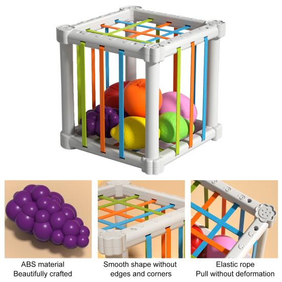 1 Set Rainbow Enhance Fruit Cognitive Toy Set Recognition Color Shape Perfect Sensory Perception for Toddlers