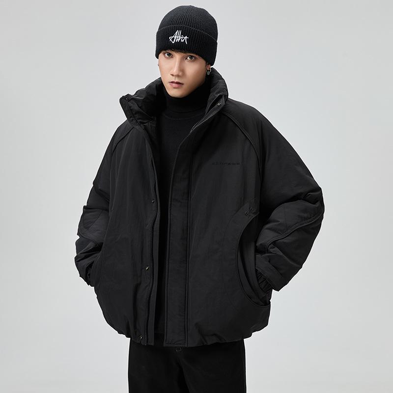 Men's Winter Stand Collar Down Jacket - Warm, Thickened, American Style, Outdoor Workwear