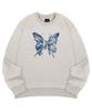 Ellamo Blue Butterfly Oversized Sweatshirt