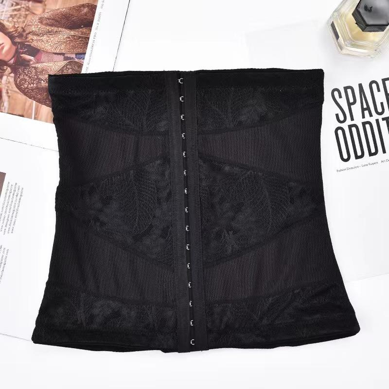 Front Buckle Mesh Lace Waist Cincher Breathable Tummy Control Slim Women Waist Trainer Corset M