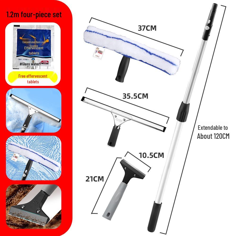 Telescopic Glass Cleaning Squeegee - Professional High-Rise Window Cleaner