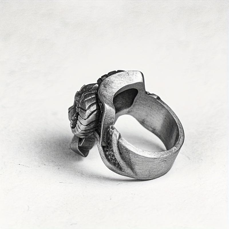 Dark Punk Style Men's Sheep Head Shape Exaggerated Ring European and American Retro Ring