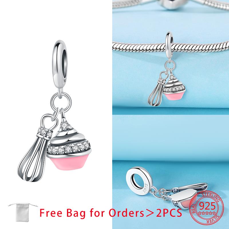 Original Food Series Charms French Fries Ice Cream Cola Cake Beads Copper Pendant Fit Bracelet For Women Diy Jewelry Gift