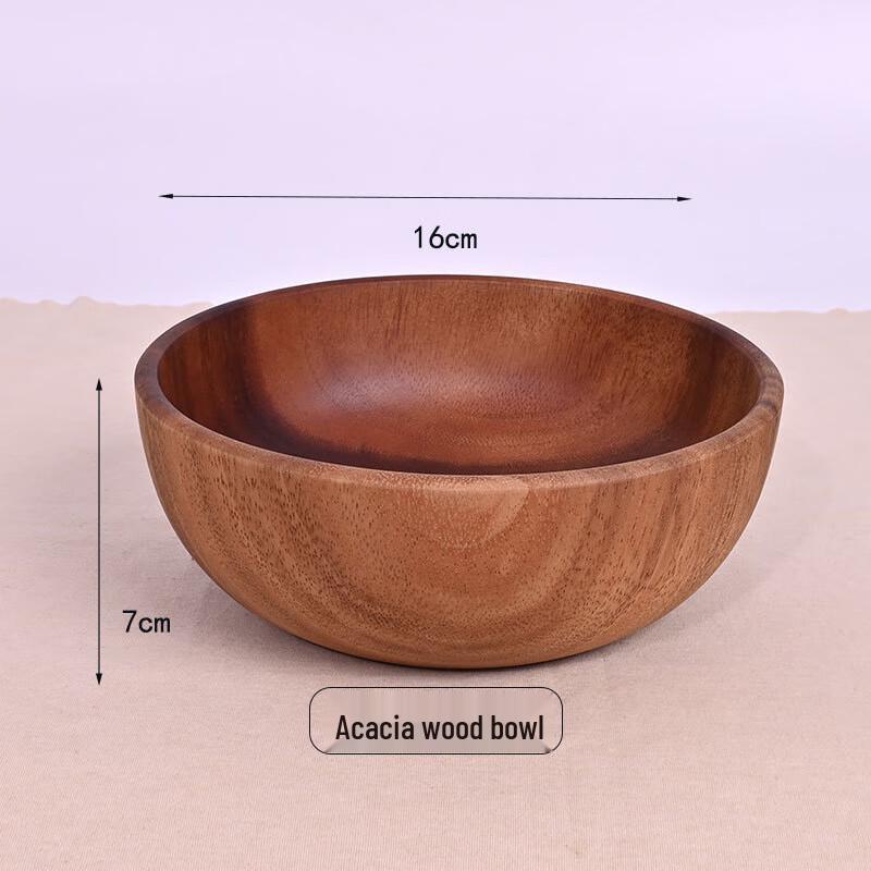 ZISIZ Acacia Wood Salad/Soup Bowl