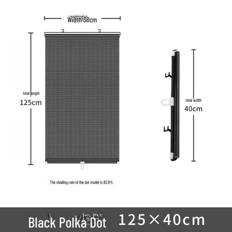 Retractable Sunshade Roller Blinds for Cars and Home 40x125cm