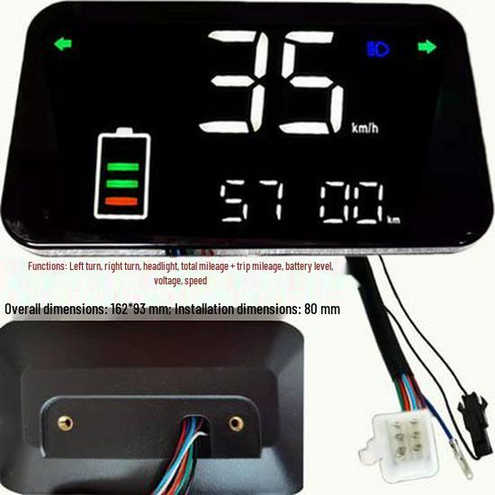 Cruscotto Universale LED per Scooter Elettrico: Compatibile con modelli da 48V, 60V, 72V