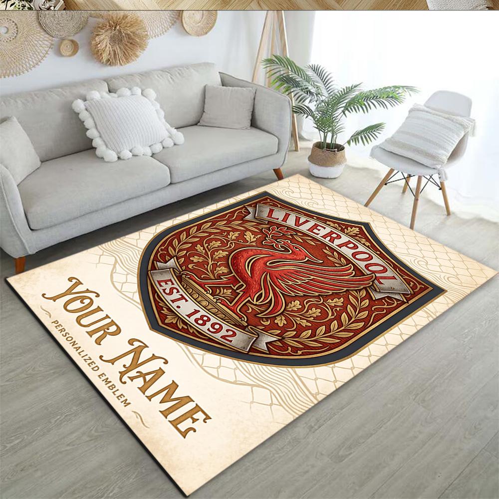 Liverpool Fc Customized Name Area Rug Perfect For Entryway Decorate Room Balcony Outdoor Antislip Carpet Decorate Offices
