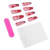 24Pcs False Nails Red Black Smudging Reusable Artificial Nail Extension Tips for Holiday Dance Party    