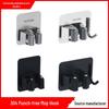 Black No-Punch Mop & Broom Holder - 304 Stainless Steel Bathroom Hook Clip