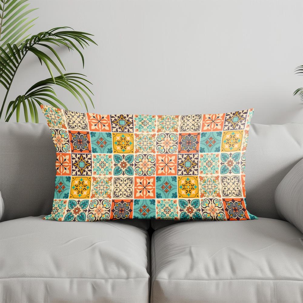 

Декор для дома Подушка квадратная с красочным узором, подходит для дивана, спальни, автомобиля, наволочка, подушка, прямоугольная подушка для спины 30x50cm