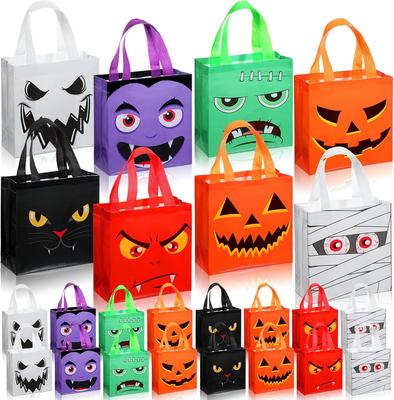 20/1pc Halloween Candy Bags Pumpkin Ghost Bat Treat Bag for Toys Gift Packaging Non-Woven Kids Handbag Halloween Party Decor