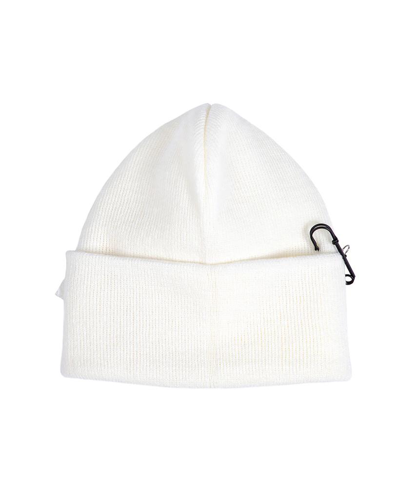 BLACKBLOND Vividi Side Patch Long Beanie (White)