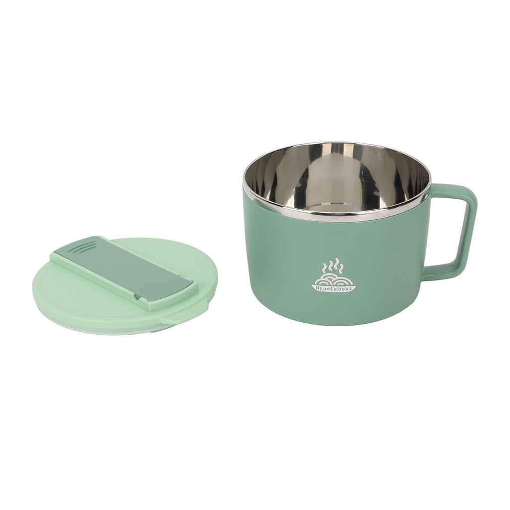 Noodle Bowl with Chopsticks and Spork 1200ml 304 Stainless Steel Portable Ramen Cooker Bowl with